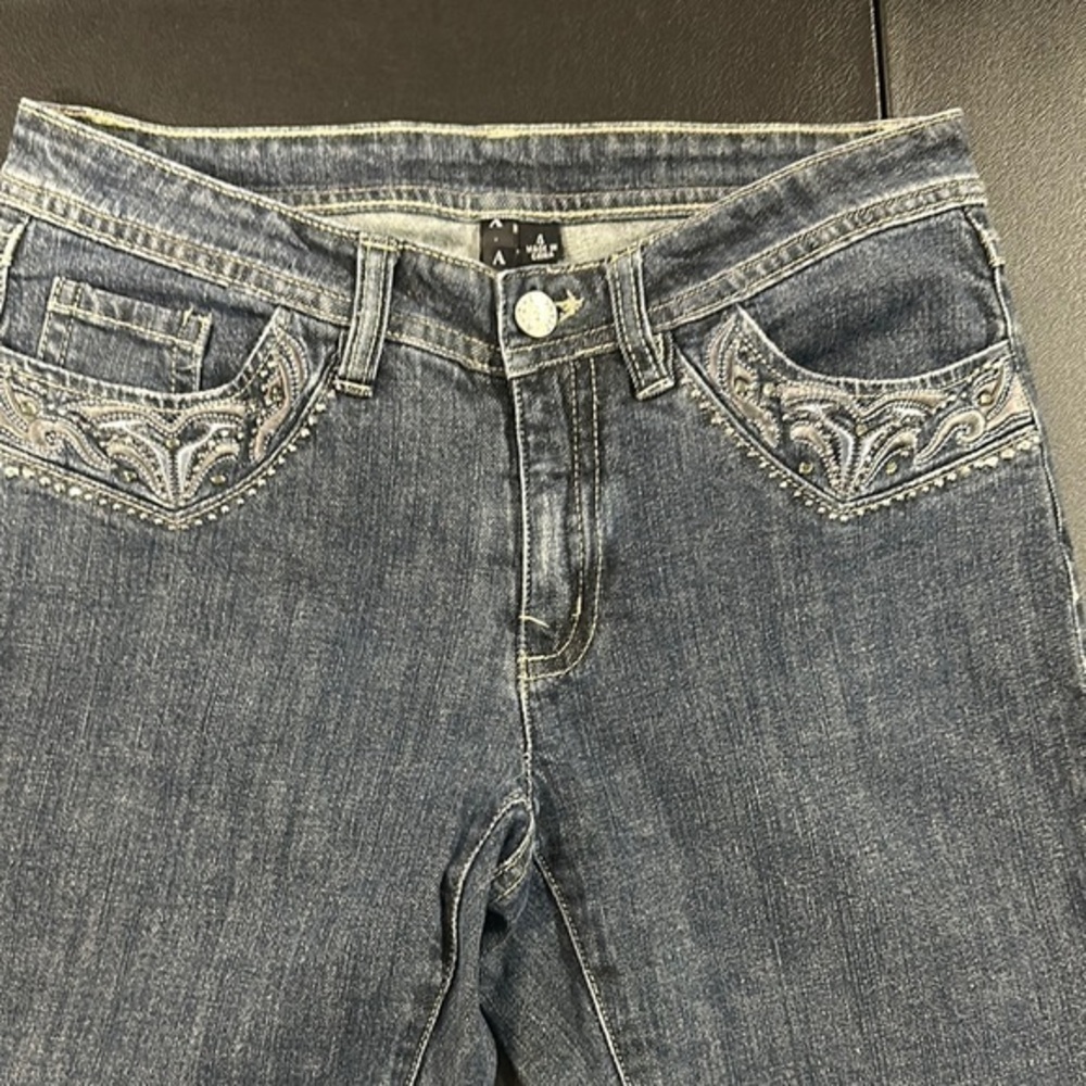 98.  AZI Embroidered Blue Jeans size 4